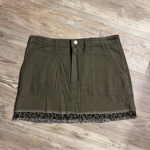 Green Leopard Print Skirt